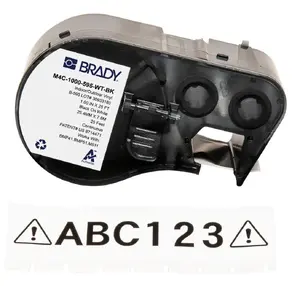 Brady label roll M4C-1000-595-WT-BK for BMP41/BMP51/BMP53/M511, white on black, continuous 1000 mm