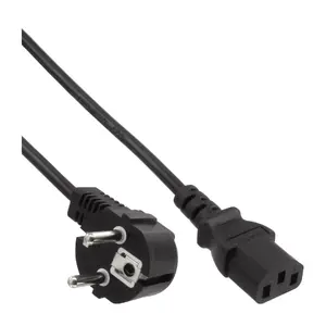 InLine power cable CEE 7/7 angled 3pin IEC C13 male 3m