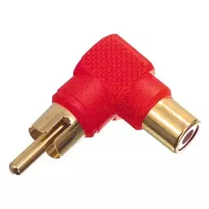 RCA angled female socket 90° GOOBAY AD/RC-M:F/90-R, red, panel-mount audio/video connector