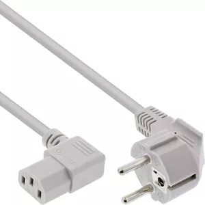 Сетевой кабель InLine CEE 7/7 угловой 3pin IEC C13 угловой серый 1.8м