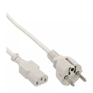 InLine power cable CEE 7/7 straight 3pin IEC C13 male grey 1.5m