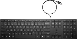 Wired desktop keyboard HP 320K — USB connection, full-size layout, durable keys