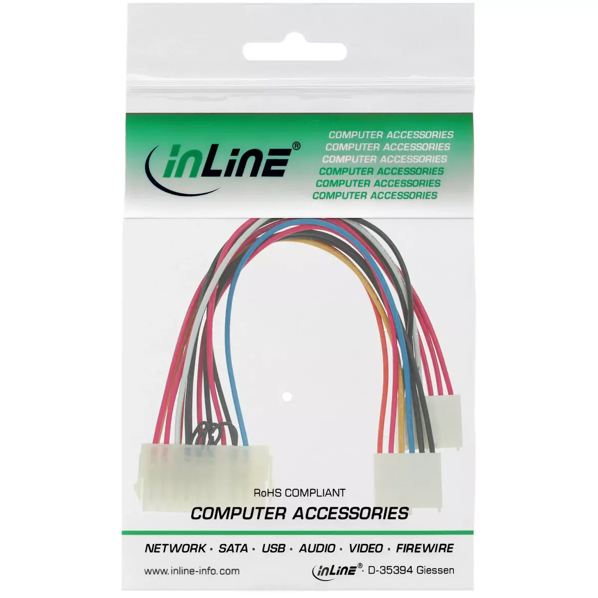 InLine ATX Power Adapter Cable Classic P8/P9 AT 0.20m Photo 2