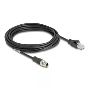 Сетевой кабель DeLOCK M12 Cable X-coded 8 pin male to RJ45 male Cat5e 5 м Черный