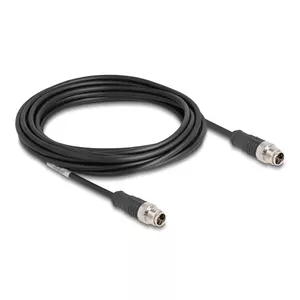 Network Cable DeLOCK M12 Cable X-coded 8 pin male to male Cat5e 5 m Black