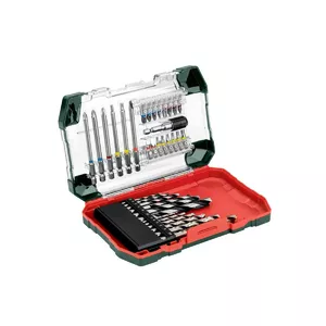 Drill and bit set Metabo 626725000, 35 pieces — assorted drill bits and screwdriver bits