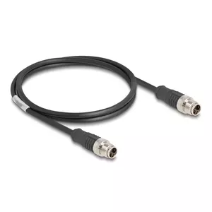 Network Cable DeLOCK M12 Cable X-coded 8 pin male to male Cat5e 1 m Black