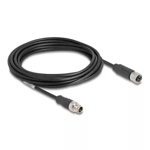 Network Cable DeLOCK M12 Cable X-coded 8 pin male to female Cat5e 5 m Black