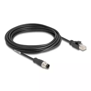 Сетевой кабель DeLOCK M12 Cable D-coded 4 pin male to RJ45 male Cat5e 5м Черный