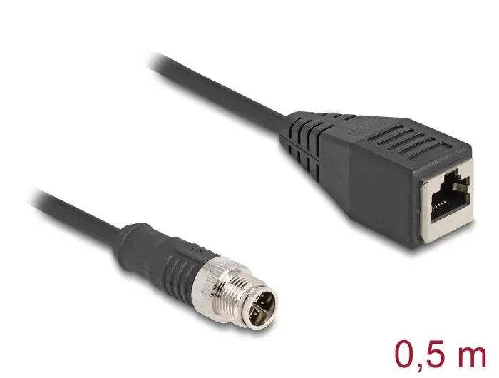 Network Cable DeLOCK M12 Cable X-coded 8 pin male to RJ45 female Photo 3