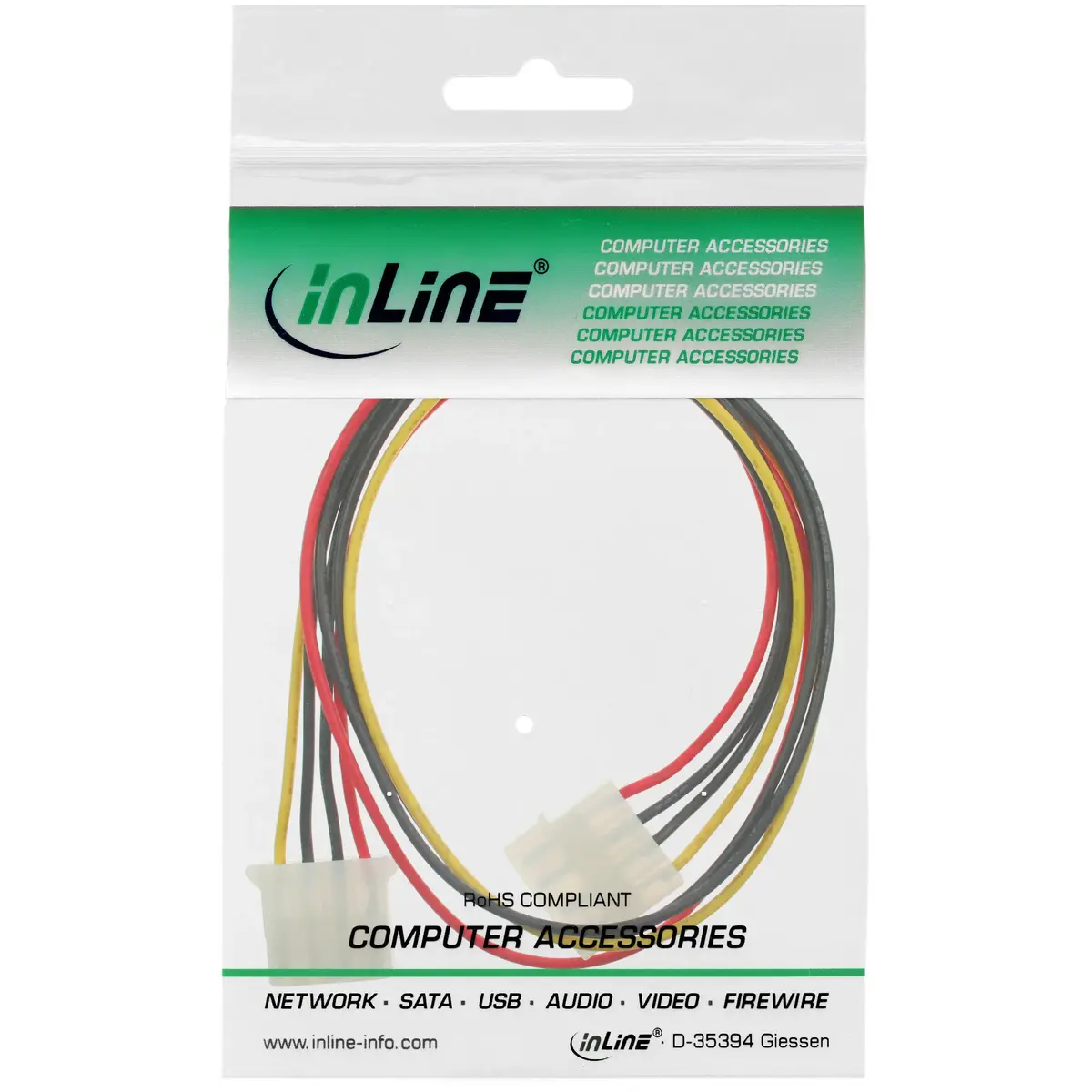 InLine 0.5m 4-Pin Power Extension Cable - 29650F Photo 2