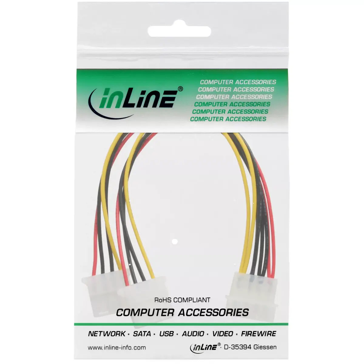 InLine Internal Power Y-Cable 1x 5.25" Molex / 2x 5.25" Molex Photo 2