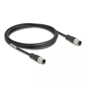 Сетевой кабель DeLOCK M12 Cable D-coded 4 pin male to male Cat5e 2 м Черный