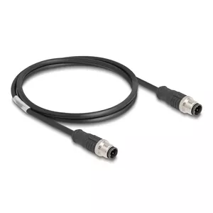 Сетевой кабель DeLOCK M12 Cable D-coded 4 pin male to male Cat5e 1 м Черный