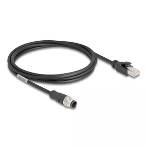 Сетевой кабель DeLOCK M12 Cable A-coded 8 pin male to RJ45 male Cat5e 2 м Черный