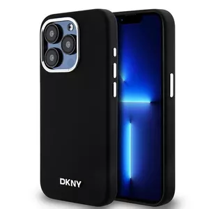 Phone case DKNY Hardcase DKHMP15LSMCHLK for iPhone 15 Pro 6.1" black liquid silicone MagSafe