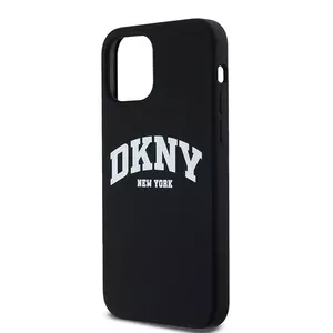 Phone case DKNY DKHMP12MSNYACH for iPhone 12 / 12 Pro, liquid silicone, black with printed logo