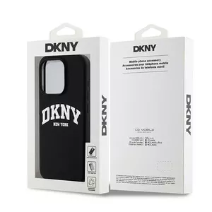 Phone case DKNY DKHMP14LSNYACH for iPhone 14 Pro 6.1" Liquid Silicone Black Printed Logo MagSafe