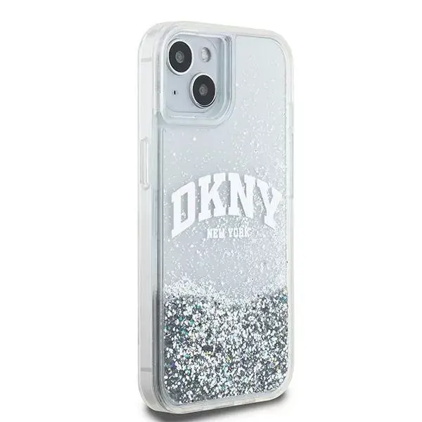 Cieta korpuss DKNY priekš iPhone 15 — Liquid Glitter melns Photo 3