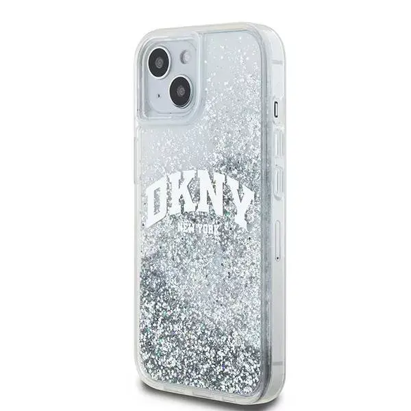 Cieta korpuss DKNY priekš iPhone 15 — Liquid Glitter melns Photo 6
