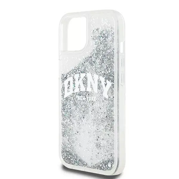 Cieta korpuss DKNY priekš iPhone 15 — Liquid Glitter melns Photo 7
