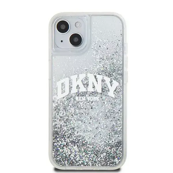 Cieta korpuss DKNY priekš iPhone 15 — Liquid Glitter melns Photo 8