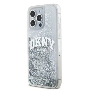 Чехол Hardcase DKNY для iPhone 15 Pro Max 6.7" — белый с жидкими блёстками