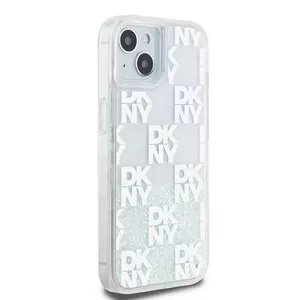 Phone hardcase DKNY for Apple iPhone 15 Liquid Glitter Multilogo White