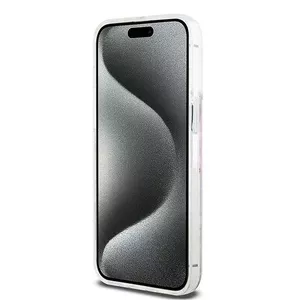 Phone case DKNY DKHCP15XLCPEPP for iPhone 15 Pro Max 6.7" pink liquid glitter multilogo