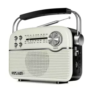 Radio receiver SVEN SRP-500 White - compact tabletop radio receiver