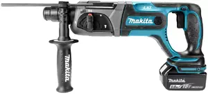 Перфоратор Makita DHR241RTJ 18В, SDS‑Plus, 1100 об/мин, 2 Дж удар, сверление в бетоне Ø 20 мм, 4 кг