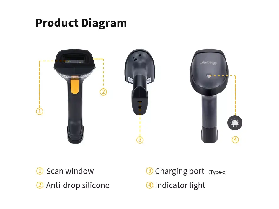Handheld Barcode Reader Equip Wireless 2D Barcode Scanner Photo 7