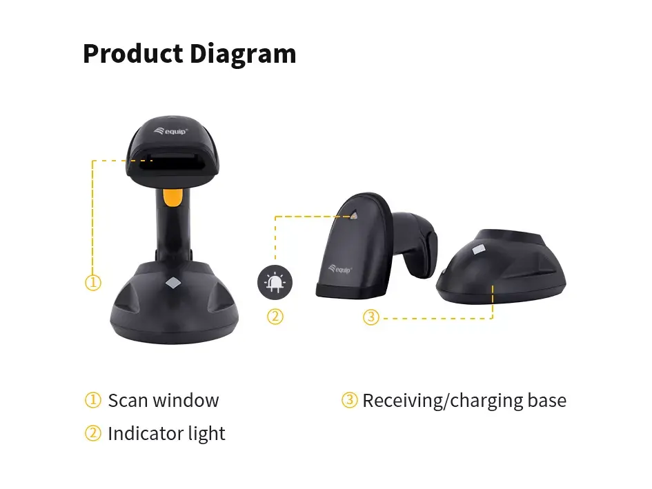 Handheld Barcode Reader Equip Wireless 2D Barcode Scanner Photo 5