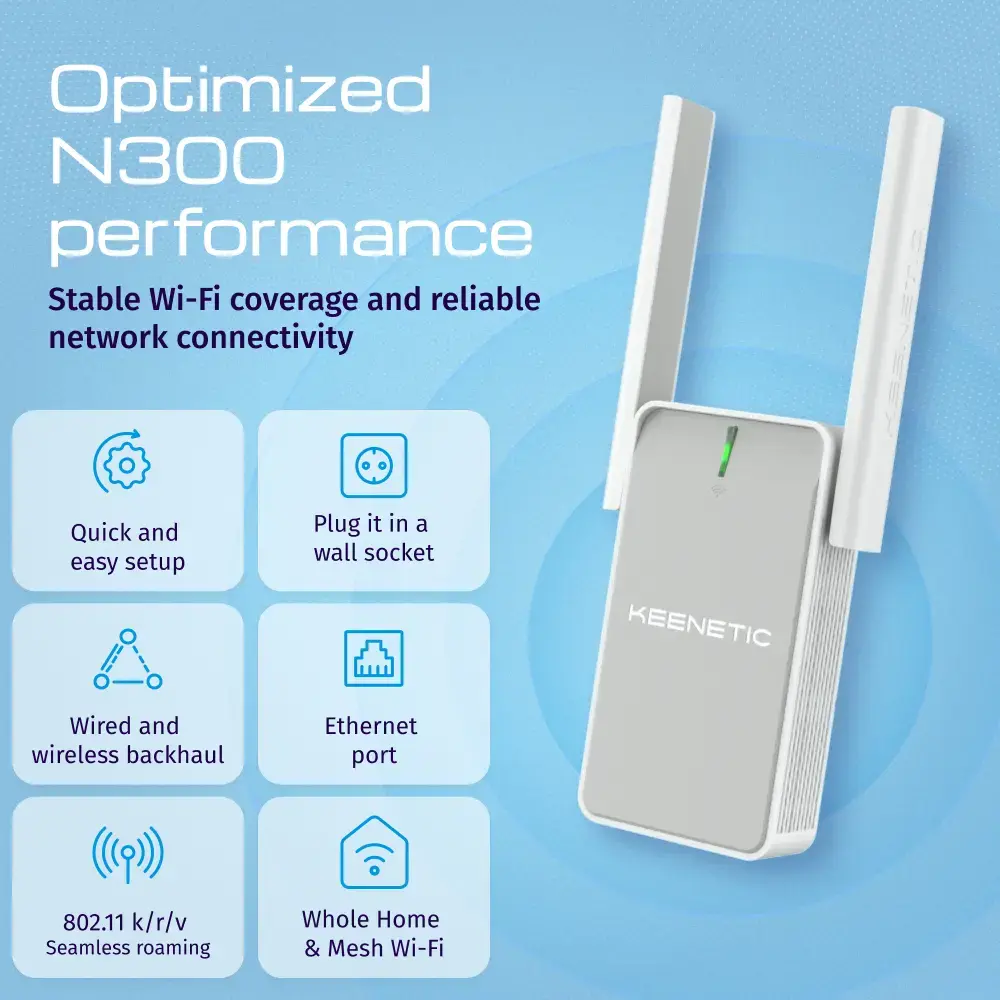 Усилитель Wi-Fi Keenetic Buddy 4 (KN-3211) N300 Mesh Photo 3