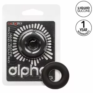Силиконовое виброкольцо California Exotics Alpha Prolong — черное, размер Medium