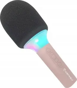 Mikrofons KIDYWOLF Mikrofon Bluetooth ar gaismu rozā