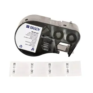 Self-adhesive Vinyl Printer Labels Brady M4-49-427 — 2.54×2.54 cm, Black on White, 260 pcs