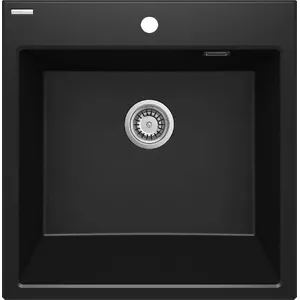 1-bowl granite sink deante ZQE N10K, black, single-bowl kitchen sink