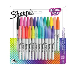 Sharpie Fine Tip pastāvīgo marķieru komplekts, 24 gabali, dažādas krāsas