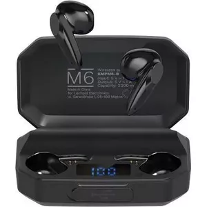 Austiņas Kruger & Matz M6 bezvadu austiņas ar power bank melnas