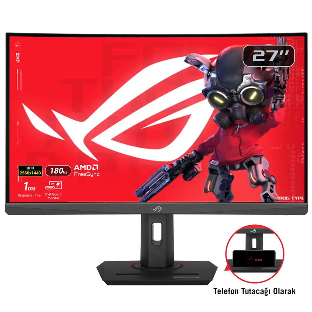 ASUS XG27WCS 27 collu izliekts spēļu