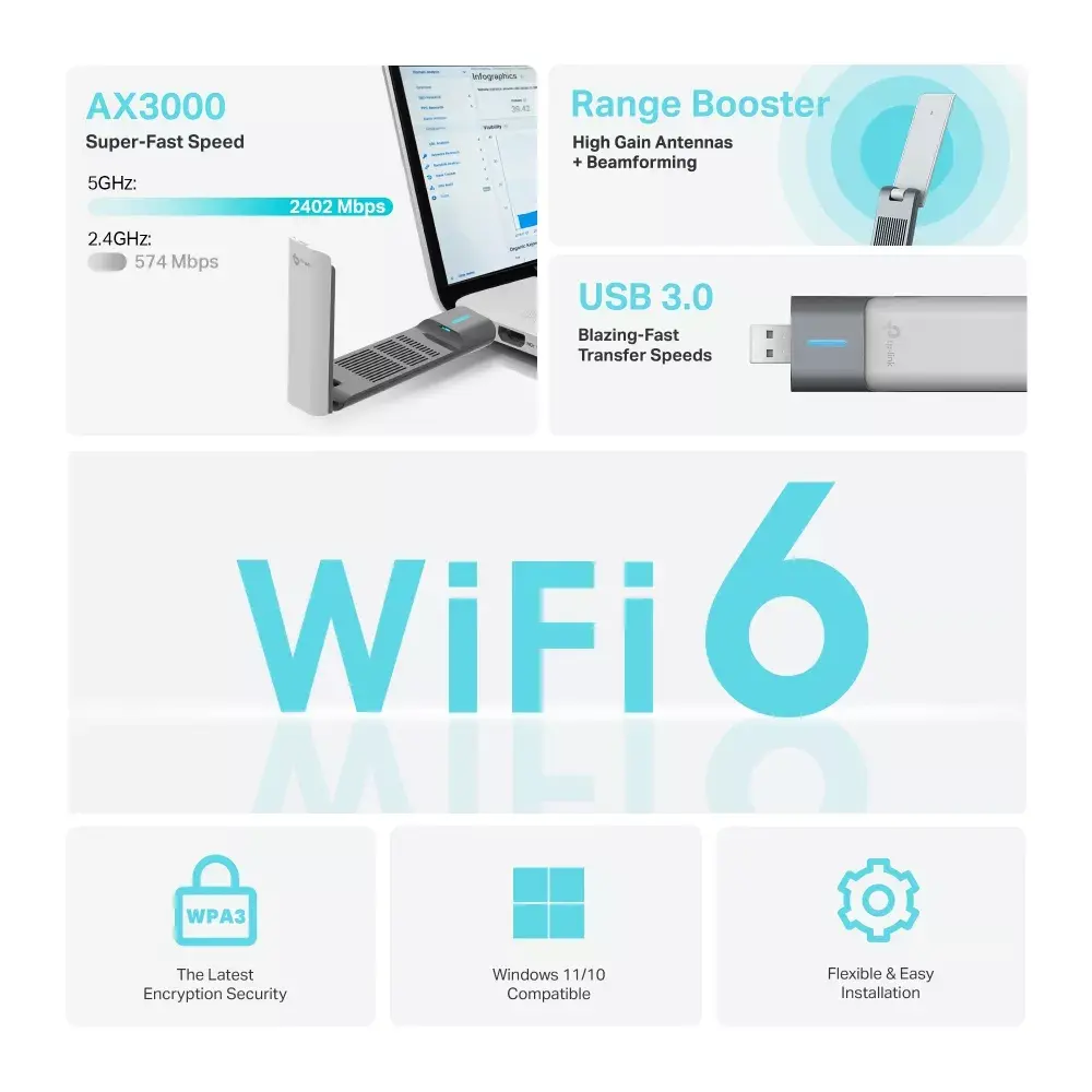 TP‑Link Archer AX3000 USB Wi‑Fi 6 адаптер Photo 4
