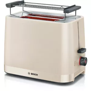 Toaster Bosch Compact TAT3M127 — 2-slot beige plastic housing, compact design