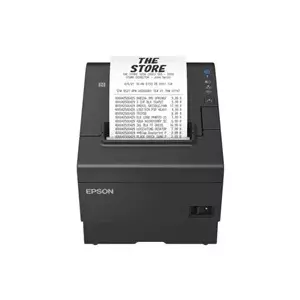 Termoprinteris kvītīm Epson TM-T88VII ar USB, USB Host, RS232 un Ethernet, melns