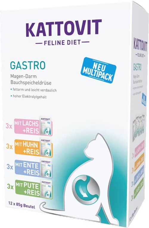Mitrā kaķu barība KATTOVIT Gastro Multipack