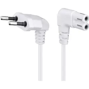 Goobay Connection Cable Euro Plug Angled at Both Ends 2 m White