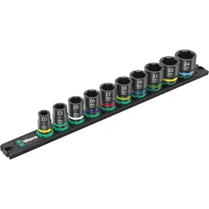Impact socket set Wera 9607 Multicolour 10 socket heads