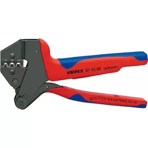 Crimping tool Knipex 97 43 66 EVO for MC4 EVO 2 solar connectors, red/blue