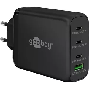 Зарядное устройство Goobay 65555 Внутреннее AC Быстрая зарядка Ноутбук Смартфон Черное
