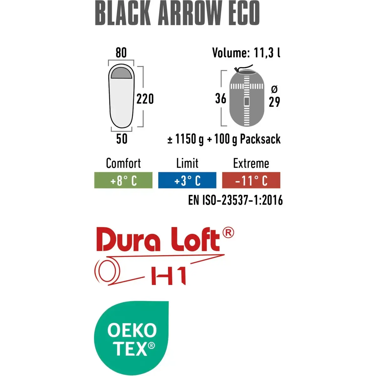 Спальный мешок High Peak Mummy Black Arrow ECO 23230 Photo 5